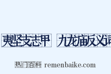夷坚支志甲·九龙庙反义词是什么意思的图片